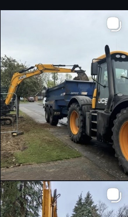 Excavator working on site